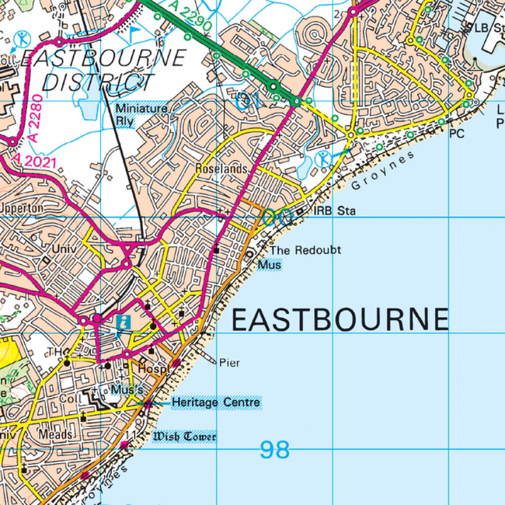 OS199 Eastbourne Hastings Surrounding ar